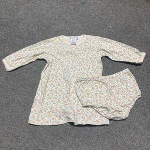 Long Sleeve Flower Dress with Diaper Cover